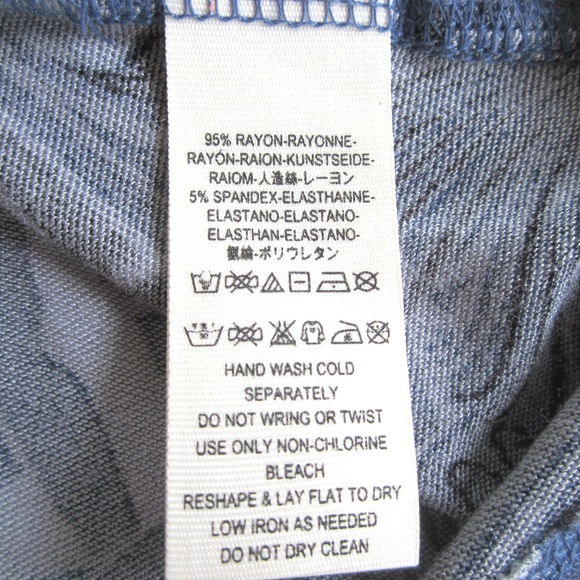 Free People Navy BOHO Patterned Cold Shoulder Top - Picture 5 of 8